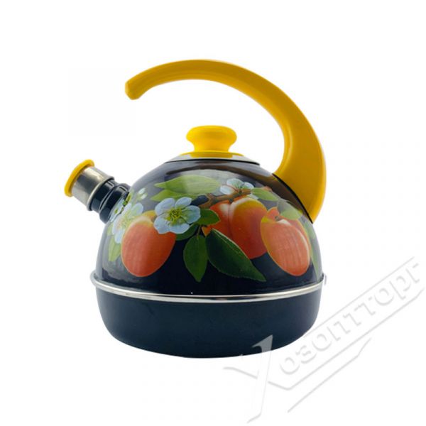 Kettle 3.5 l. (yellow metal hanging handle) blue/apricot (stainless steel decor) ???04/35/05/31/?16